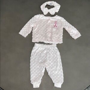 Le Top Baby Pastel Pink Polka Dot Cozy Ballerina Tutu Cute Matching Lounge Set